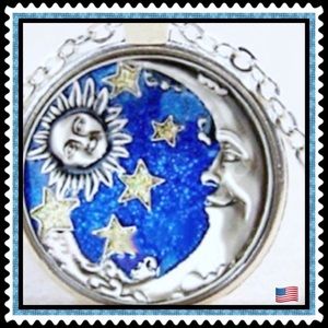 🆕 ✅ GLASS CABOCHON CHAIN NECKLACE